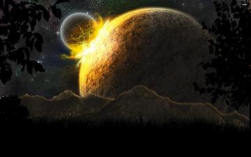 Sci Fi Collision HD Wallpaper