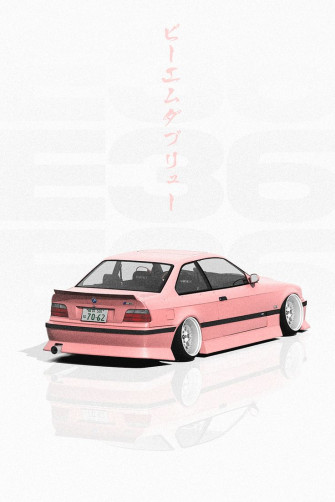 Bmw E36 M3 Widebody Poster By Yannick Displate In