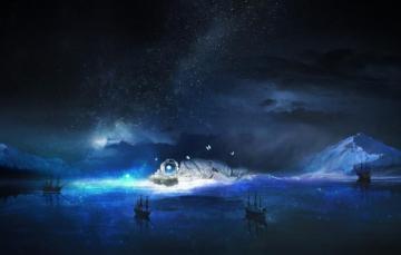 Wallpaper Sea The Sky Water Stars Night Fiction Butterfly