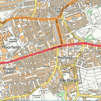 Example Of Enlarged Detail From Os Street Map Used For Wallpaper