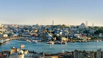 Image Istanbul Turkey Bridges Berth Cities Building