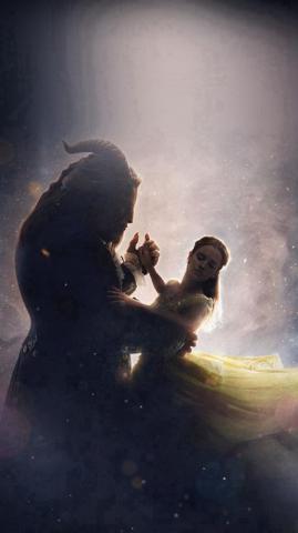 Disney Beauty Beast Illustration Art iPhone Wallpaper