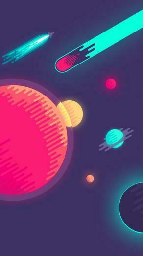 Space Minimal Art Illustration iPhone Wallpaper Dunno In