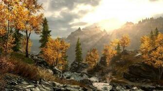 Wallpaper Skyrim Twilight River Flow 4k Ultra HD