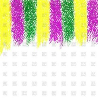 Mardi Gras Pastel Crayon Background Watercolor Brush Strokes