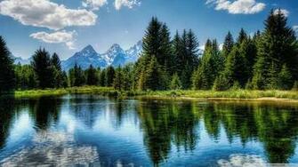 Mountains Nature Wyoming Tetons Spruce Mountain Lake HD Wallpaper Of