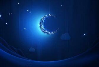 Wallpaper Moon Stars Clouds Simple Desktop 3d