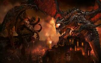 World Of Warcraft Illidan Meets Deathwing By Ivailoto5
