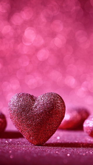 Pink Glitter Heart Wallpaper