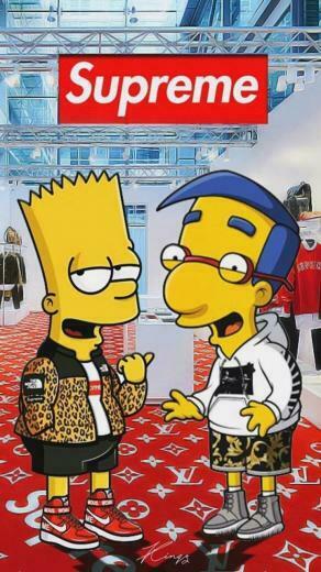 Suprime Supreme Wallpaper HD Simpson iPhone