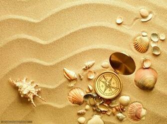 Wallpaper Compass Shells Shell Sand Desktop