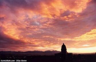 Sunset At Utah State Capitol Salt Lake City Ut