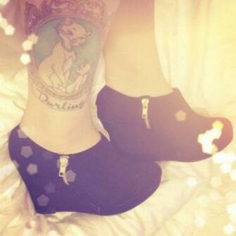 High Heels Zip Black Cute Girl Girly Fashion Swag Street Must Have