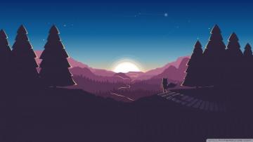 2d Sunset Wallpaper Pemandangan Fotografi