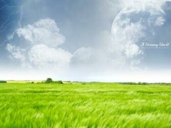 Green Farm Dreamy World Wallpaper HD