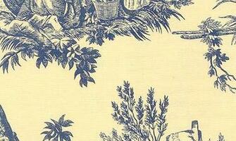 French Toile De Jouy Quilt Yellow
