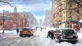Snowfall In City Wallpaper