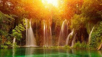 Waterfall Plitvice Lakes National Park Croatia UHD 4k Wallpaper