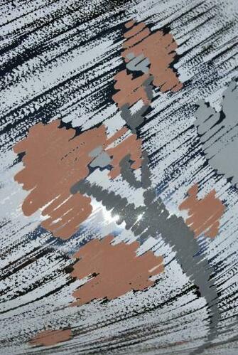 Sale Vintage Foil Metallic Wallpaper Peach Gray And Silver Colors