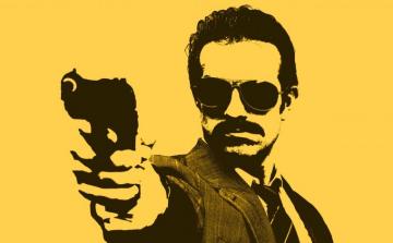 Minimalistic Guns Yellow Vintage Mafia Wallpaper HD Desktop And