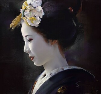 Geisha Wallpaper Illustration
