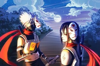 Anbu Hatake Kakashi Uchiha Itachi Mask Sword Anime HD Wallpaper