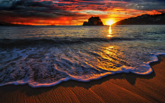 Beach Sea Landscape Nature Sunset Wallpaper HD