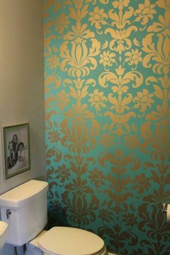 Gold Wallpaper Silver Ideas Bathroom Teal