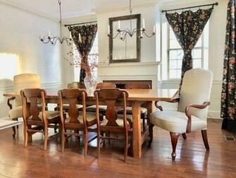 Traditional Formal Flower Curtains Farmhouse Table Captain