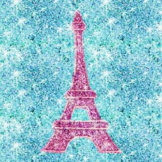 Bling Me Girly Pink Eiffel Tower Teal Blue Glitter Photo Print Art