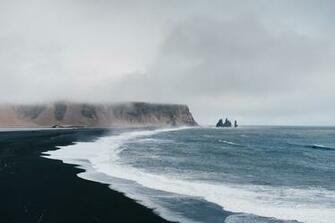 Coast Wafe Sea Water Sand Black