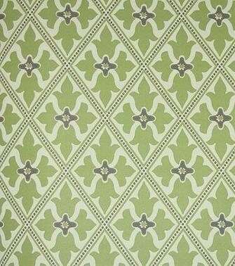 Bayham Abbey Wallpaper Green And Beige With Trellis Design