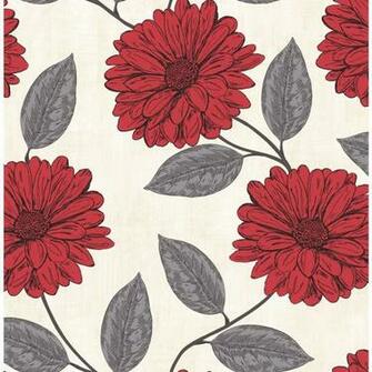 Wilko Gerbera Wallpaper Red At