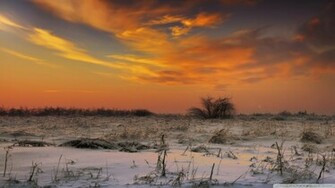Sunset Sky Winter Wallpaper