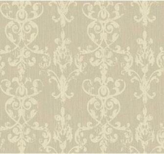 Distressed Damask Scroll Modern Wallpaper