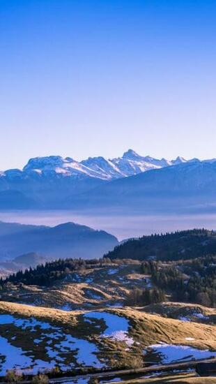 Wallpaper Mountains Distance Snow