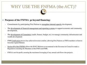 First Nations Finance Authority Ppt