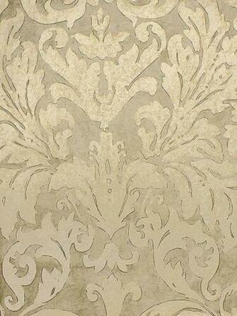 Tivoli Damask Wallpaper Gold Drawn Design On Pale