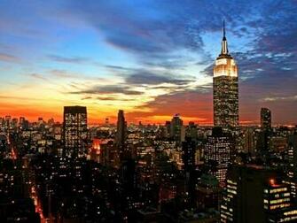 New York City Winter Sunset Wallpaper Desktop Background In