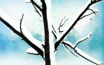 Snowy Tree Branches Wallpaper