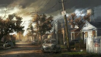 Wallpaper Wasteland City Home Machinery Desktop