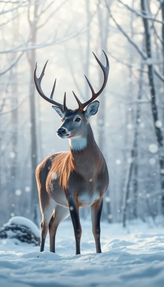 Winter Deer Wallpaper Background