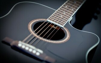 Black Guitar HD Wallpaper