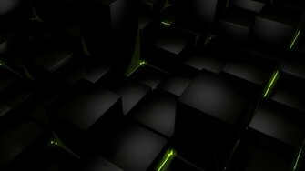Dark Cubes Glow Computer Graphics Wallpaper