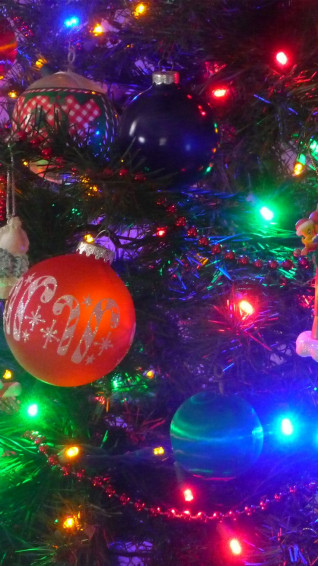 Colorful Christmas Lights Decoration iPhone Wallpaper