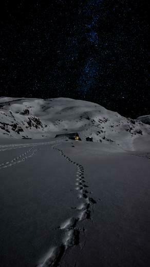 Nature Night Snow Mountains Wallpaper HD 4k Background For