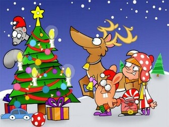Funny Christmas Cartoon High Resolution Wallpaper