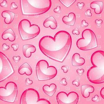 Seamless Pink Background With Glossy Hearts