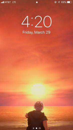 Love This Background Riku Sitting In Front Of The Sunset Stopped