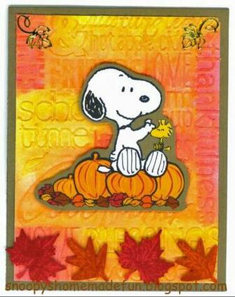 Snoopy S Homemade Fun Tuesday Autumn Leaves Card